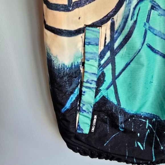 Jean-Michel Basquiat Members Only New Front Zip Hooded Windbreaker Size Medium - Picture 6 of 13